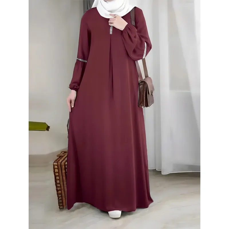 Moda Arabia saudita Dubai Abaya abiti da donna Casual paillettes prendisole vestito abito musulmano Robe Elegante Femme abbigliamento islamico