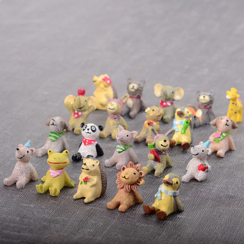 Zakka Animal Lion Panda Elephant Penguin Bear Cat Dog Frog Rabbit Pig Figurine Miniature Fairy Garden Decoration Accessories