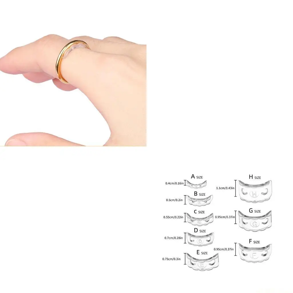 

D46E Набор из 8 удобных колец. Силиконовые регуляторы. Редуктор размера кольца. Регулятор колец для регулировки размера колец.