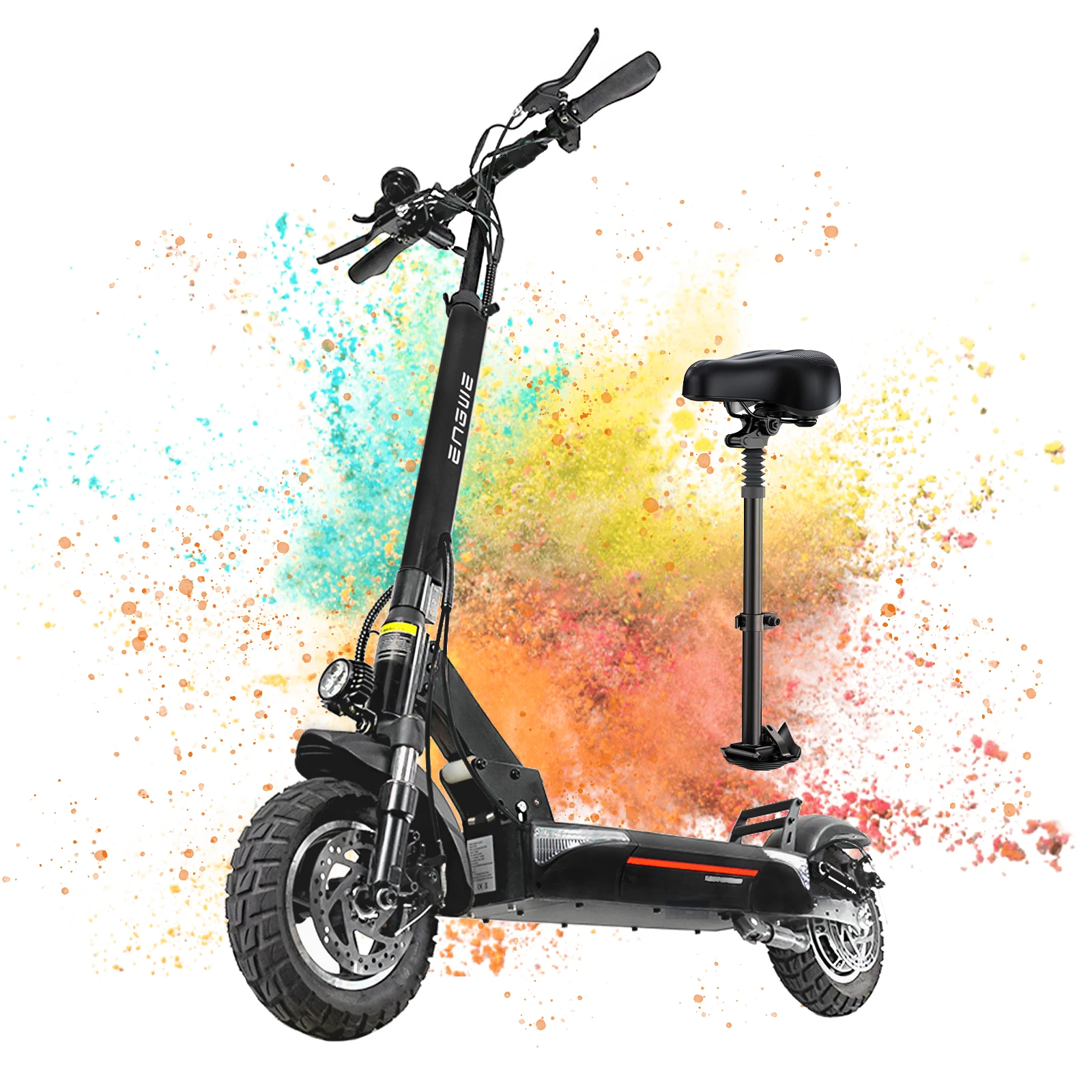 ENGWE Y600 electric Scooter, 830W Motor, 48V 18.2Ah battery, 10*4 inch wide tires, maximum speed of 25 km/h, range of 70 km, mec