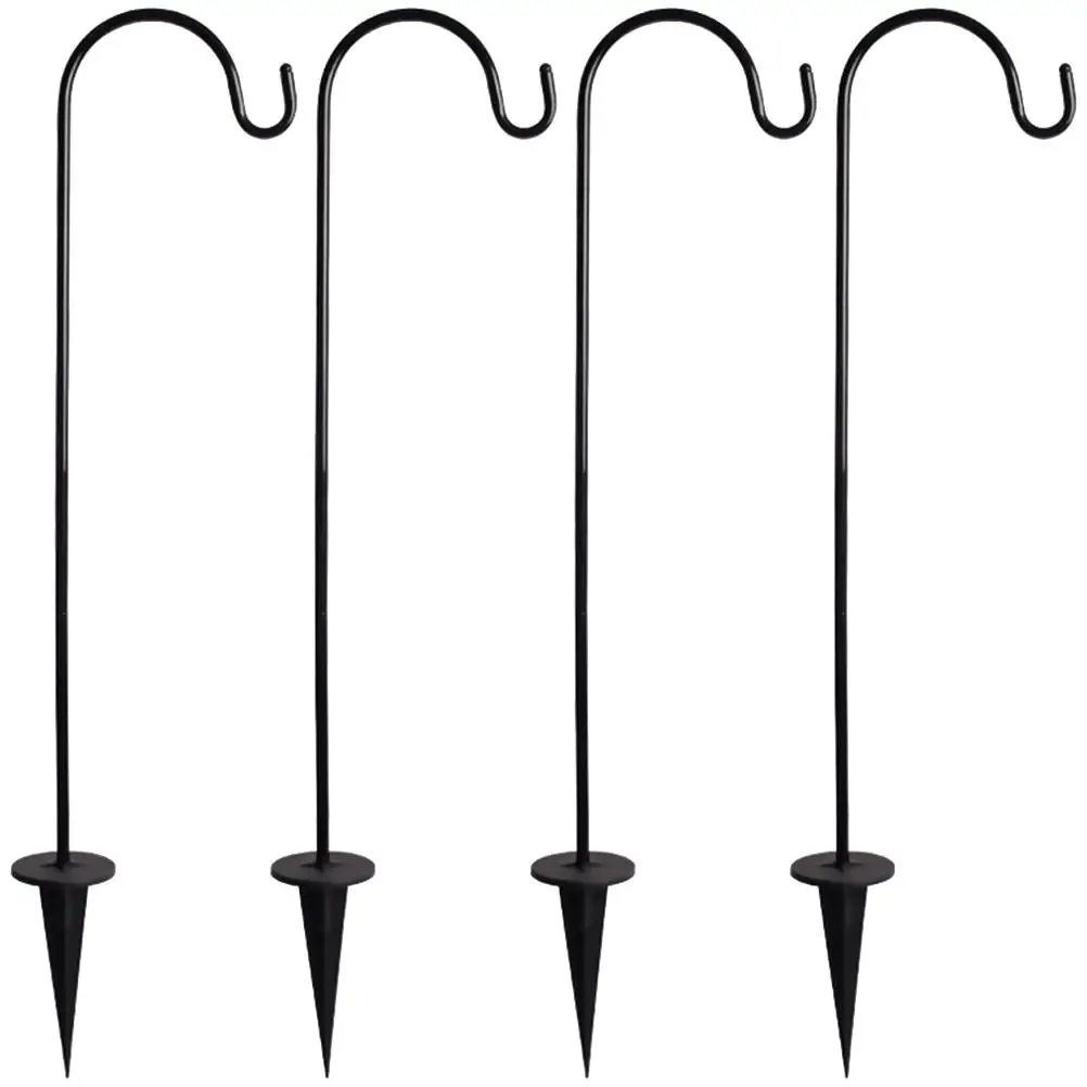 

4 Pcs Garden Iron Shepherd Hooks Outdoor Shepherd Hook for Plants Outdoor Decor Ground Stakes Hanging Hooks Gardening Tools
