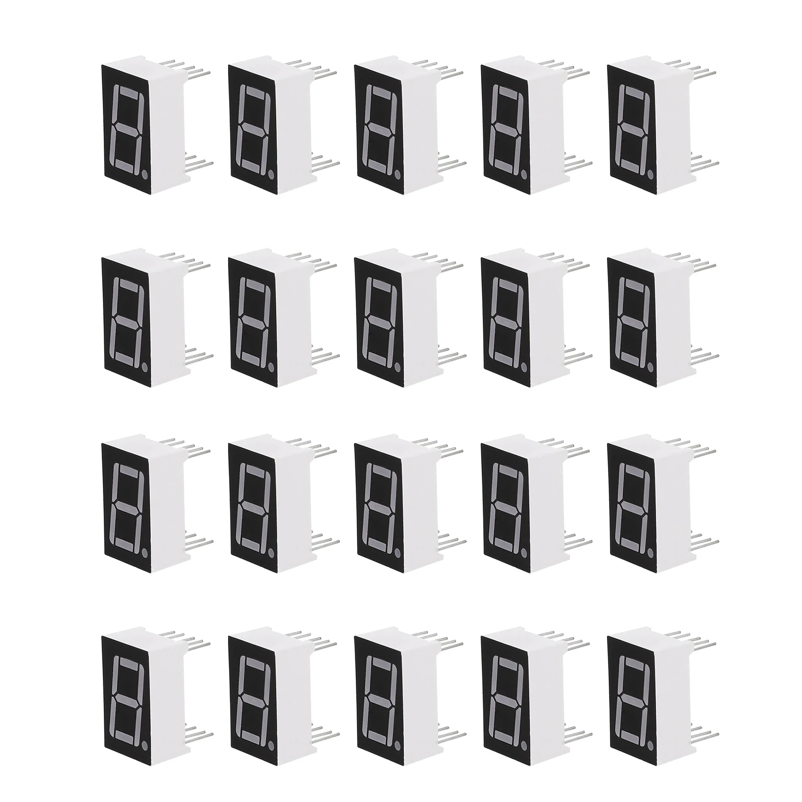 

20pcs Red Light Digital Tube Display LED 0.5 Inch Black Pin Common Material Excellent Use Precision