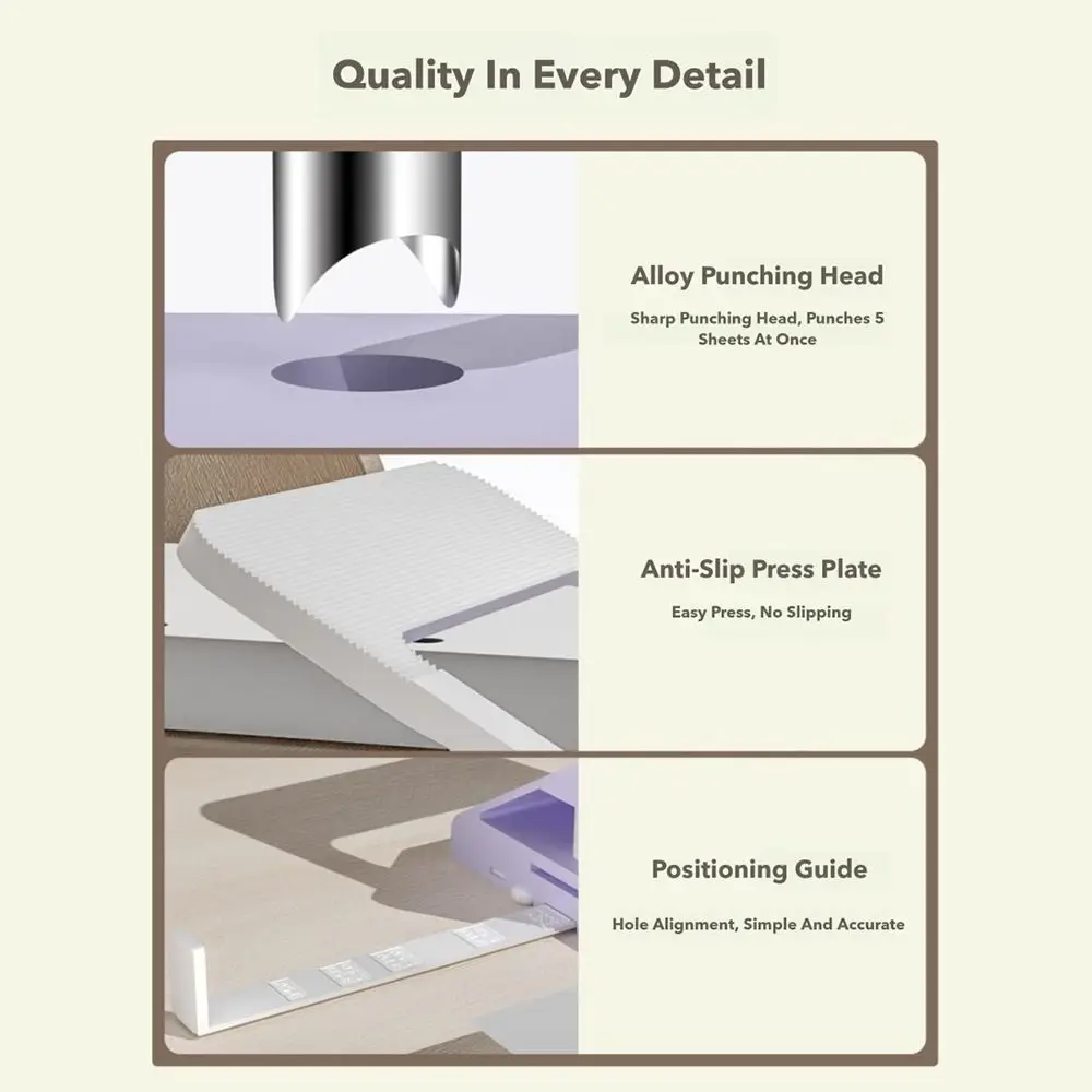 Metal Double Holes Puncher Double Holes DIY Punching Tool Round Paper Puncher Binding Aid Tools Disc Ring Binding Tool