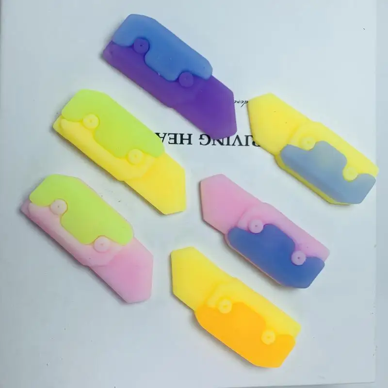 Cuchillos de gravedad para apretar, juguetes inquietos impresos en 3D, juguete para aliviar el estrés, cuchillos coloridos, juguete para apretar, pinzas suaves de TPR