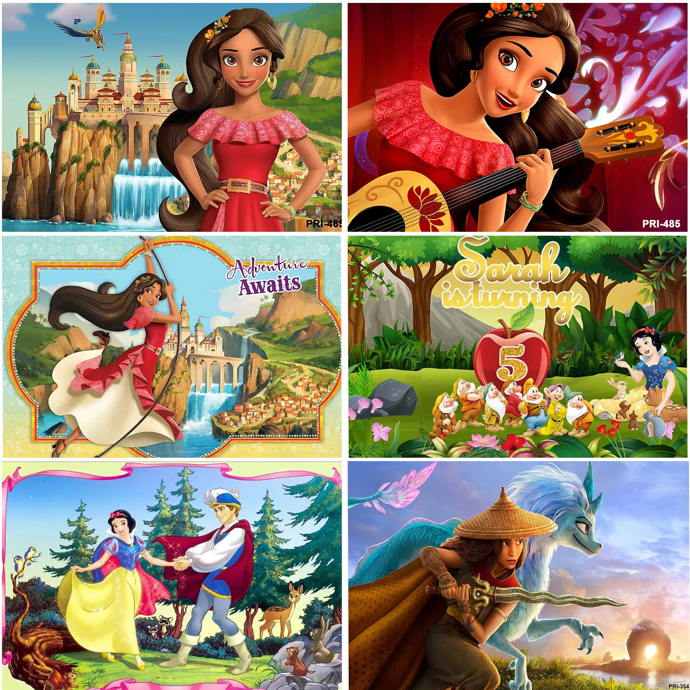 Фоны для фотосъемки с изображением Принцессы Диснея Елены авалора Белоснежки Ариэль на день рождения девочки реквизит для фотосъемки на заказ