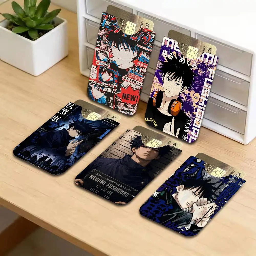 Jujutsu Kaisen Fushiguro Megumi Lightweight Leather Card Holder Palm Pattern Protective Cover for Bus Card ID Card Compact Size
