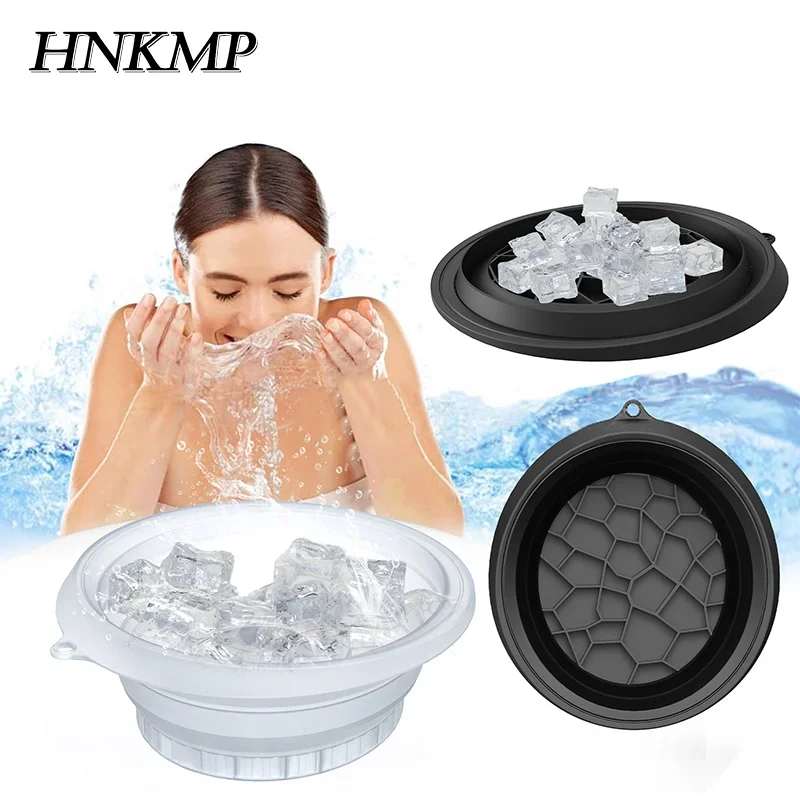 

1 шт. большая складная силиконовая миска для лица, ледяной ванны и домашнего ухода за кожей, портативная миска для макания лица для женщин и девочек