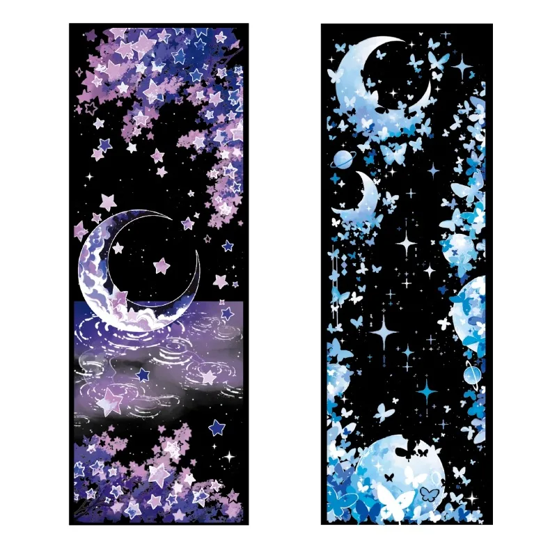 

Мечтательные звезды, луна, большой фон, блестящая оболочка, ленты для домашних животных, принадлежности для рукоделия, сделай сам, скрапбукинг, изготовление карт, декоративная наклейка с планом