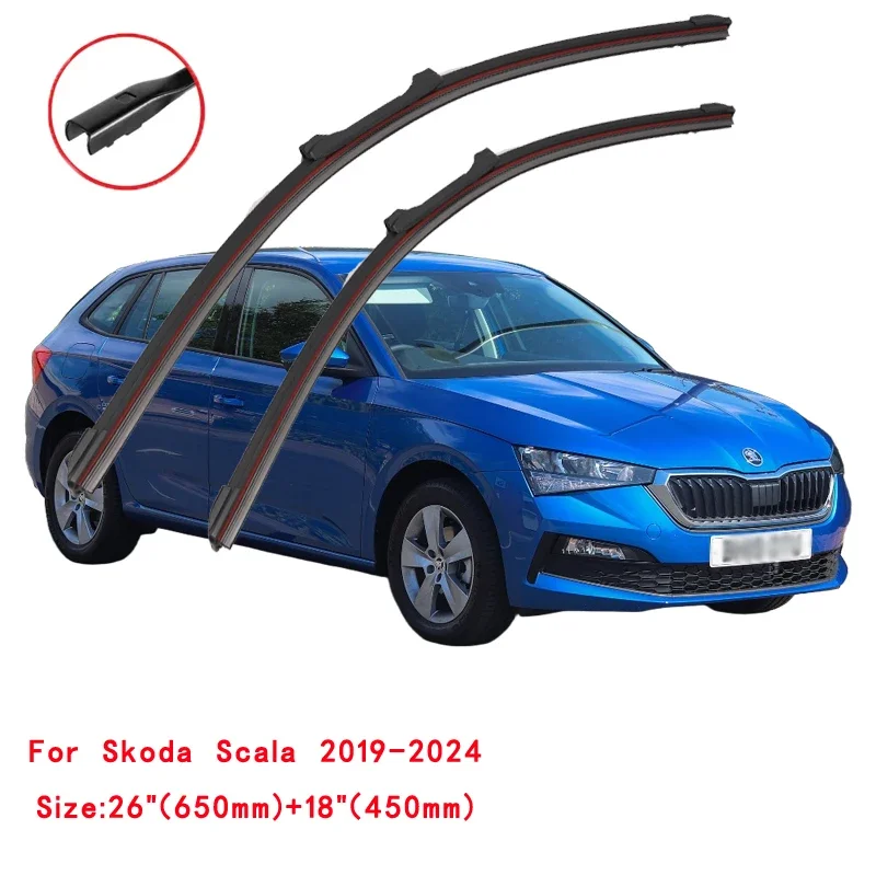 

For Skoda Scala 2019-2024 Car Windshield Wiper Blade Front Windscreen Brushes Washer Accessories Cleaning Replacement Parts