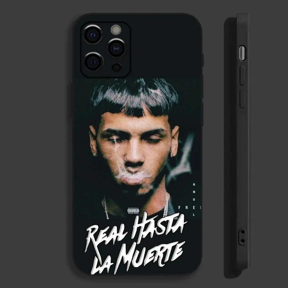 A-Anuel AA Rapper Real Phone Case For Apple iPhone 15,14,13,12,11,Pro,X,XS,Max,XR,Plus,Mini Soft Black Cover