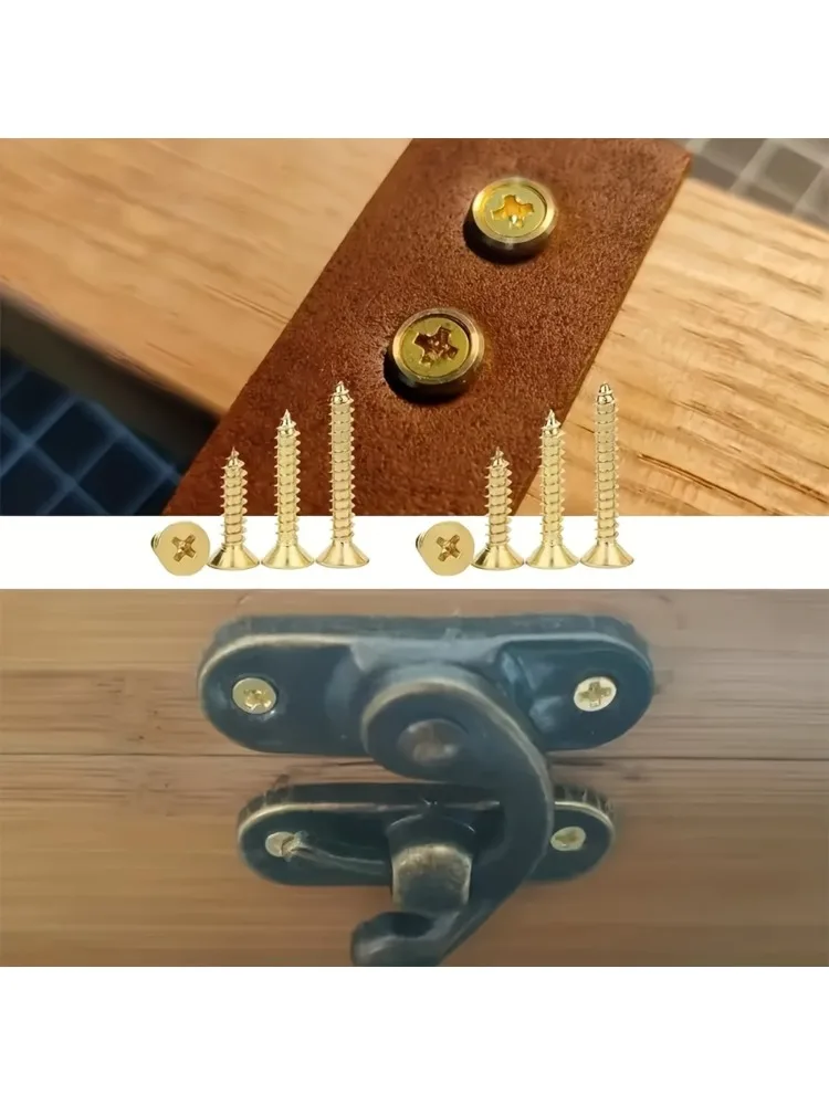 800 Messing-Blechschrauben, vergoldete M2/M2,5 Schrauben, geeignet für Holzhandwerk und Vintage-Aufbewahrungsboxen.