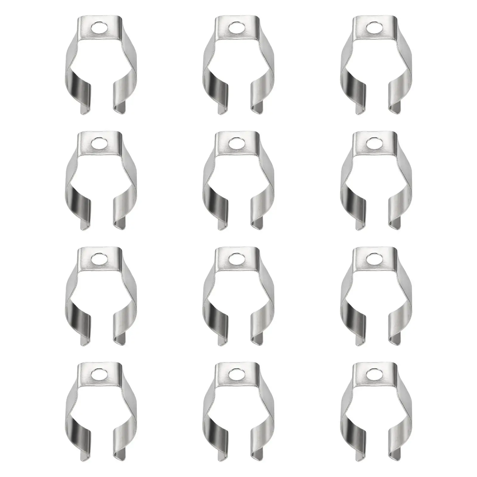

12Pcs T6 U Clips Holder Bracket Surface Mounting Brackets Sturdy Stainless Steel Screw Pipe Clamps for LED Fluorescent Tube