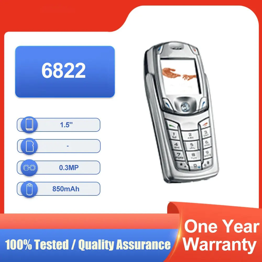 لوحة مفاتيح أصلية غير مقفلة 6822 بشريحة واحدة GSM 900/1800/1900 بلوتوث للهاتف المحمول متعددة اللغات مصنوعة في فنلندا