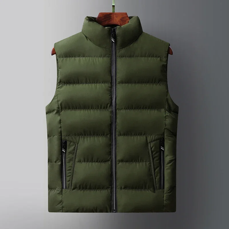 

Brand Mens Jacket Men Zipper Waistcoats Plus size Sleeveless Vest Hooded Fashion Casual Coats Male Cotton-Padded Men's Vest