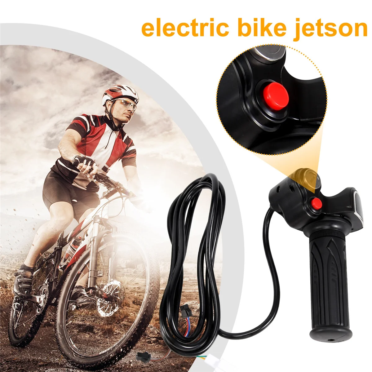 60V Gas Handle Twist Throttle with Battery Indicator&Latching Switch&Lock/Key Electric Scooter Bicycle MTB Part