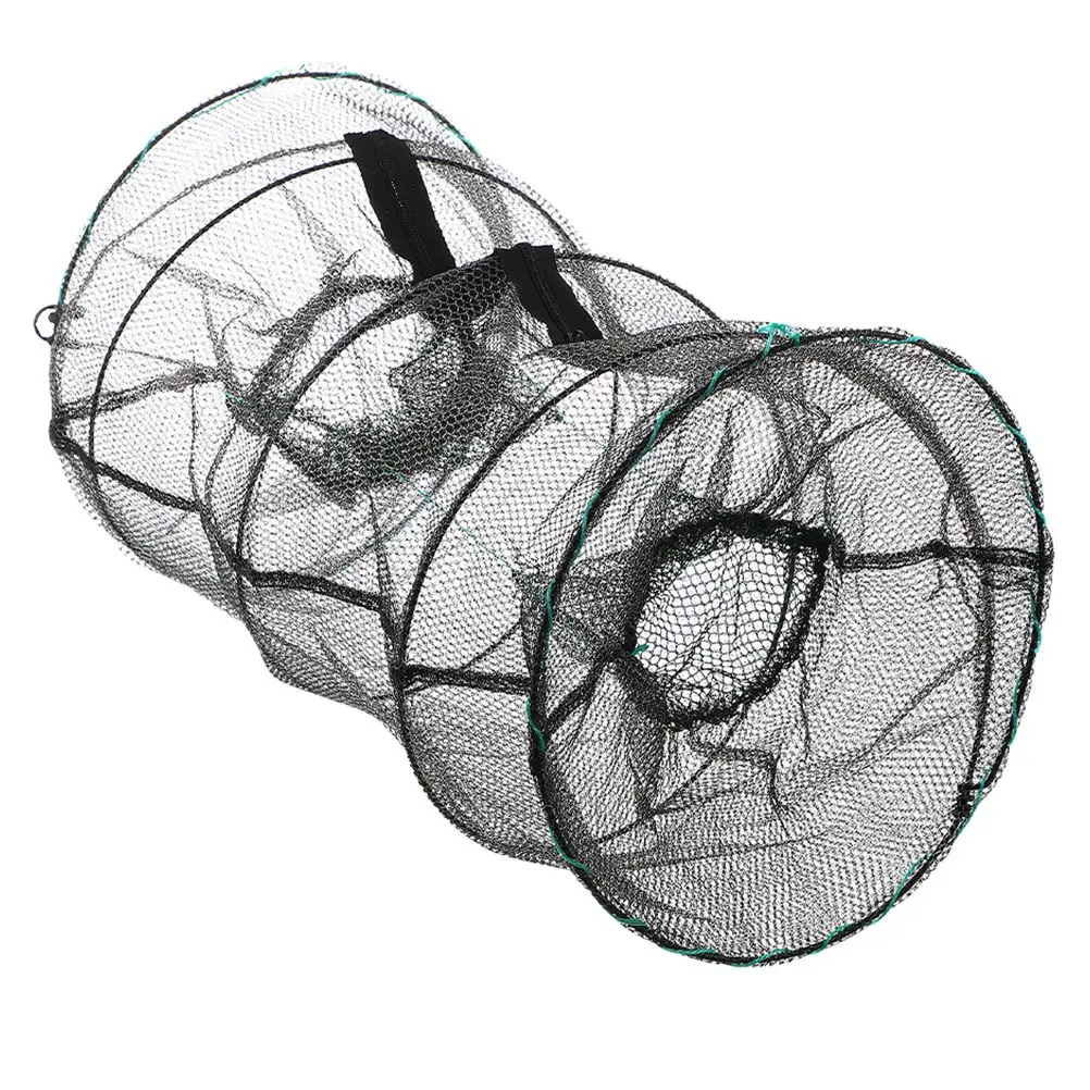 

Foldable Fishing Shrimp Trap Spring Cage Net Durable Fiber Easy Use Lakes Crab Automatic Equipment Collapsible Storage Efficient