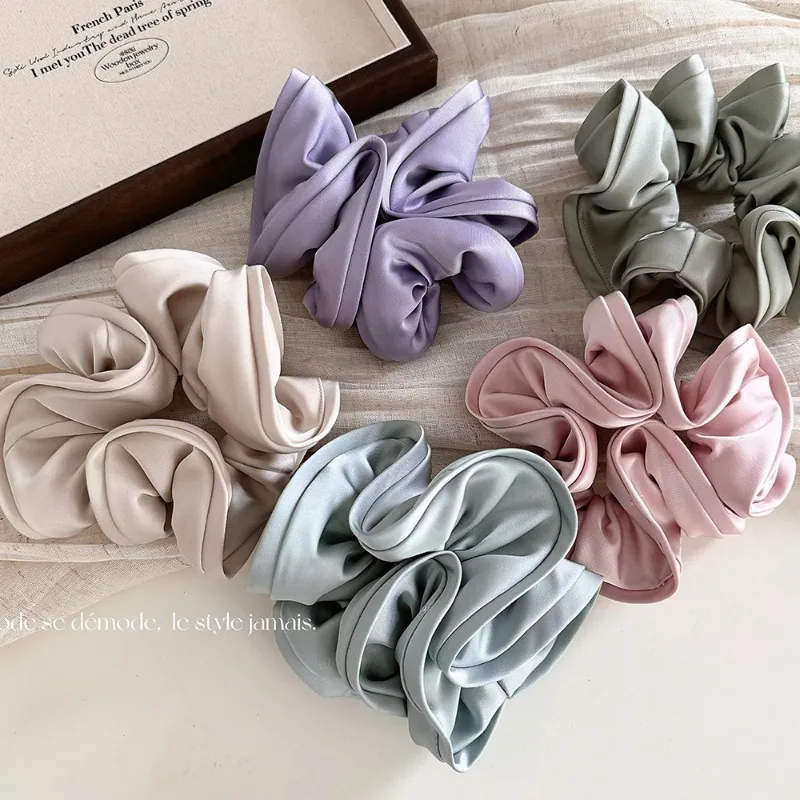 French large intestine hair band bright color fungus edge flower bud tie hair ponytail large intestine ring hair rope headgear