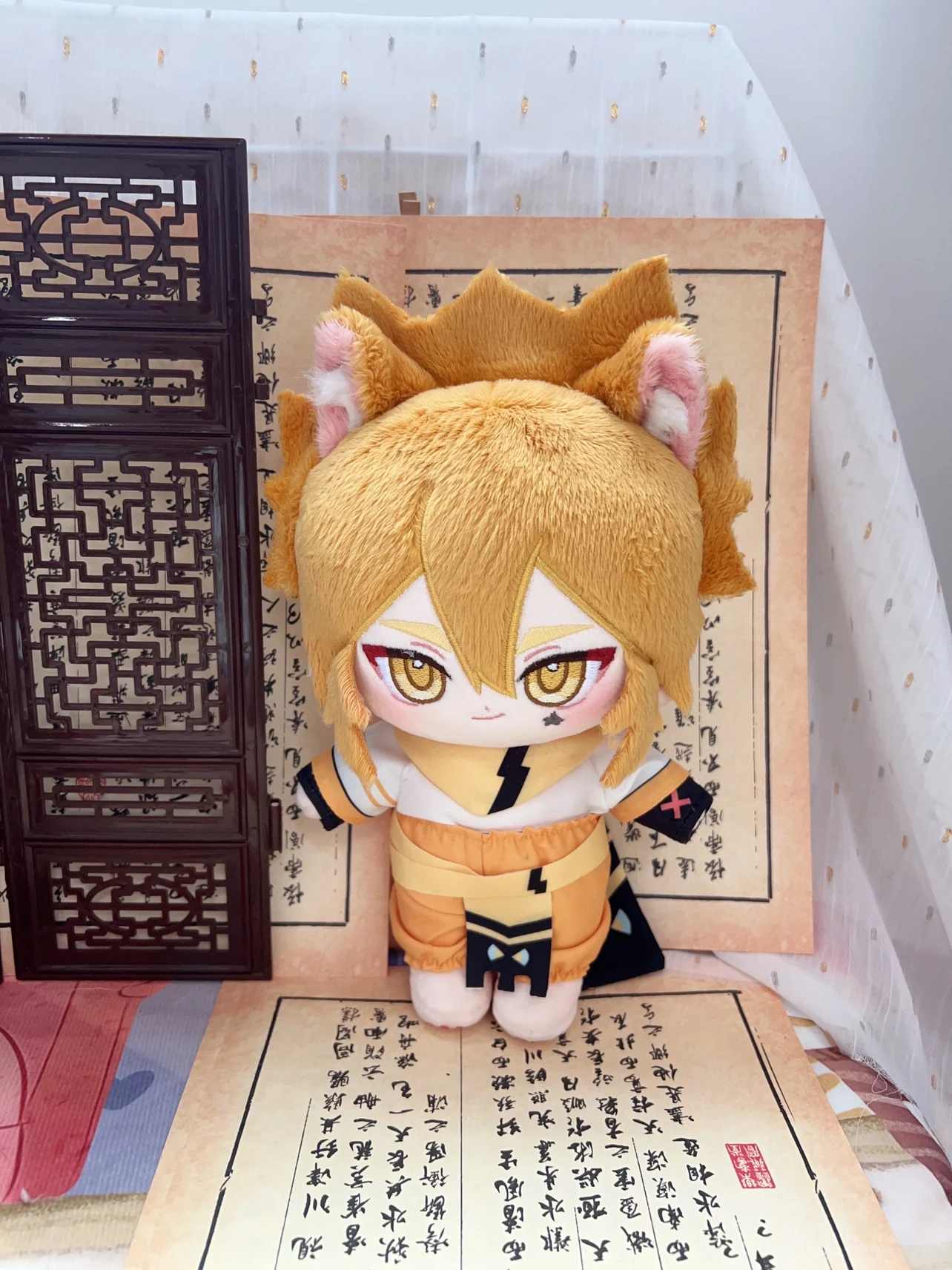 

20cm Game Anime Godrose Anmicius Ray Animal Ears Handsome Plush Doll Stuffed Body Dress UP Cotton Mascot Xmas Gift Toys