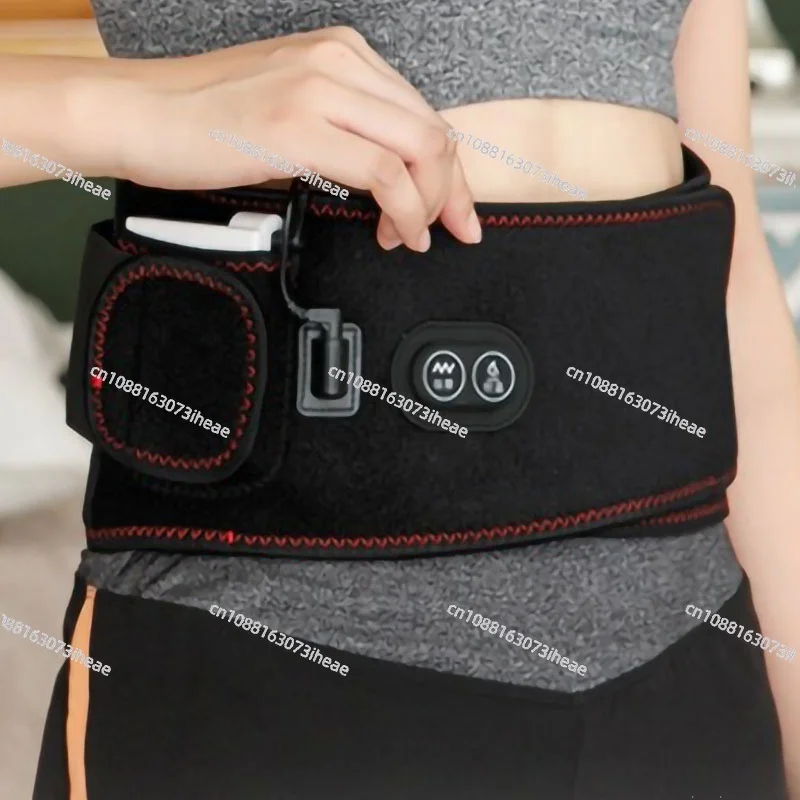 Smart Abdominal Waist Vibration Massage Belt With Heat Wireless Electric Lumbar Massage Belt For Back Pain