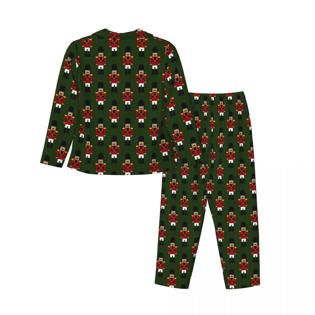 Pajamas Woman Nutcracker Home Nightwear Solider Print Two Piece Aesthetic Pajama Set Long Sleeve Warm Oversized Home Suit