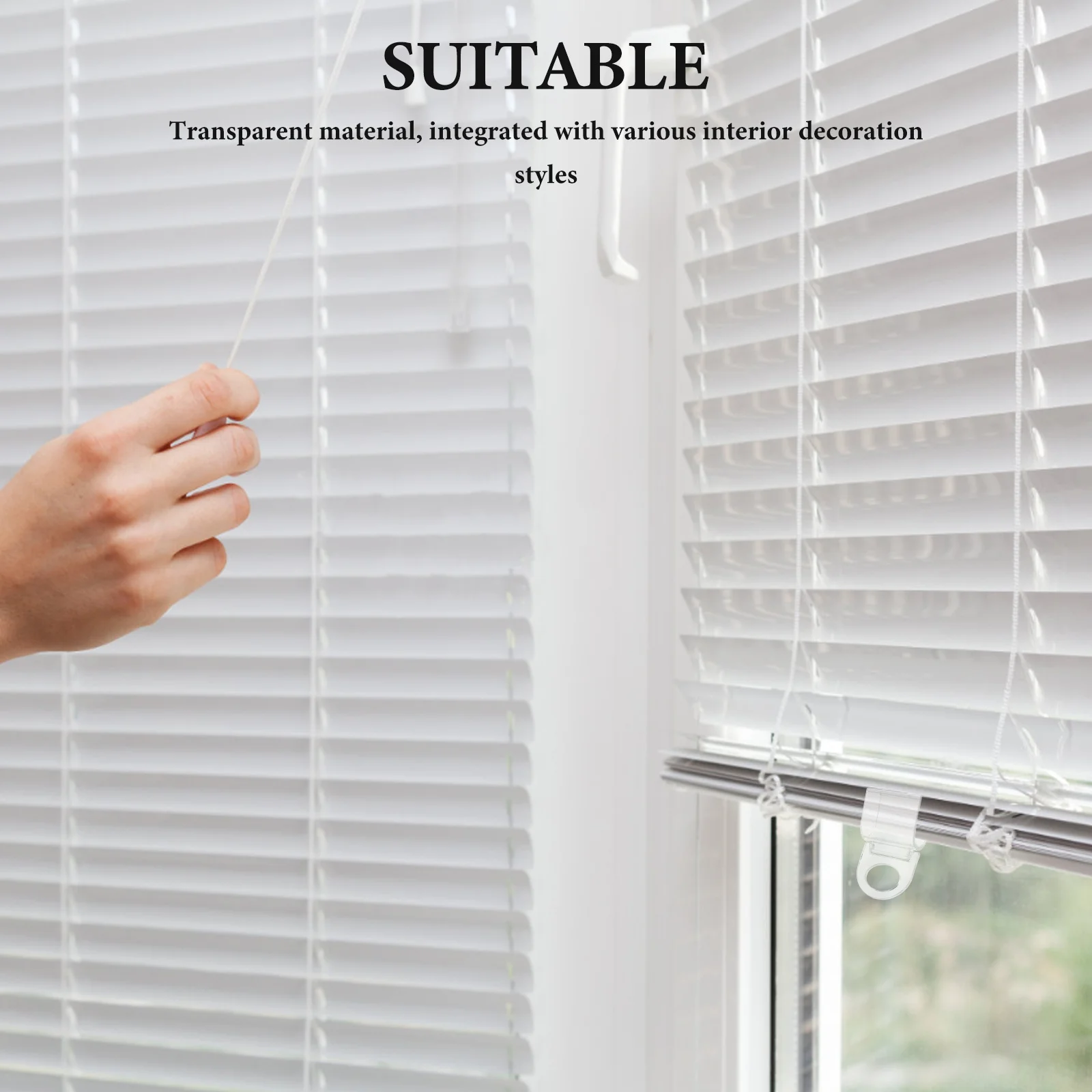 

10pcs Curtain Clips Clear Acrylic U-Shaped For Secure Lifting Cordless Window Shade Grips Tool-Free Installation Blinds Holder