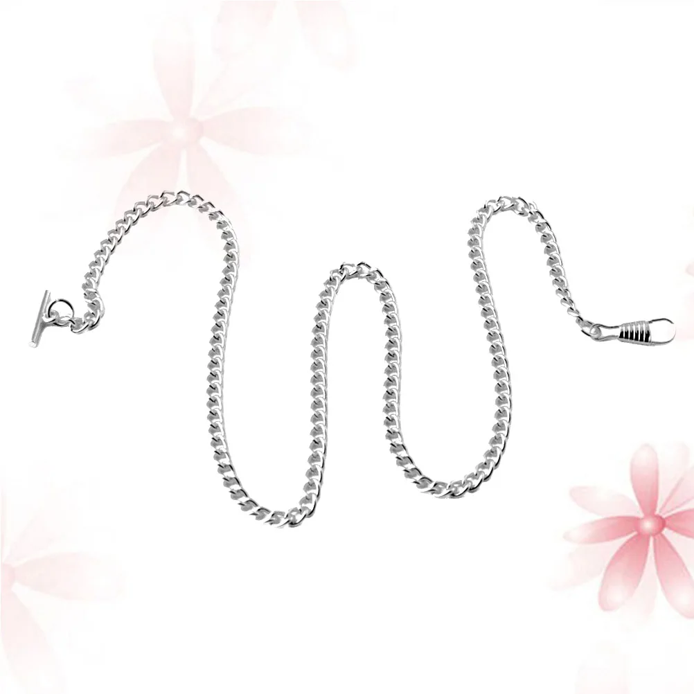 

Classic Metal Plated Pocket Watch Chain Jean Belt Chain Watch Holder Decoration (Silver Total Length 65cm)