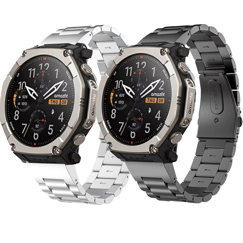 Ремешок из нержавеющей стали для Amazfit T-Rex Ultra 2, Garmin Fenix 8 7 7X Pro 6 6X 5X Plus, металлический браслет QuickFit 26 мм 22 мм, ремешок для часов