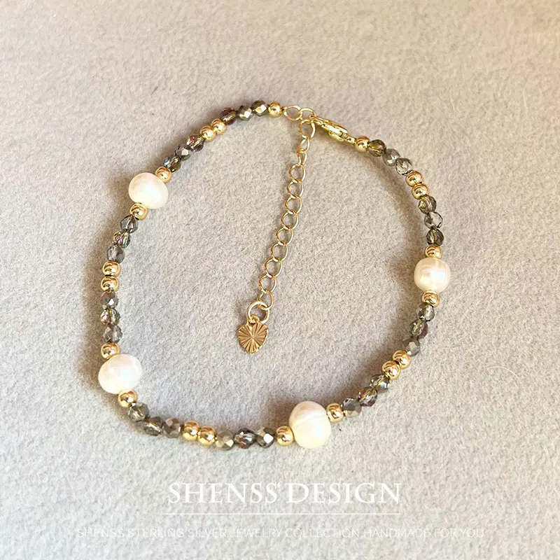 Exquisite Pearl Spinel Bracelet  Necklace Available in Two Colors For Women's Jewelry