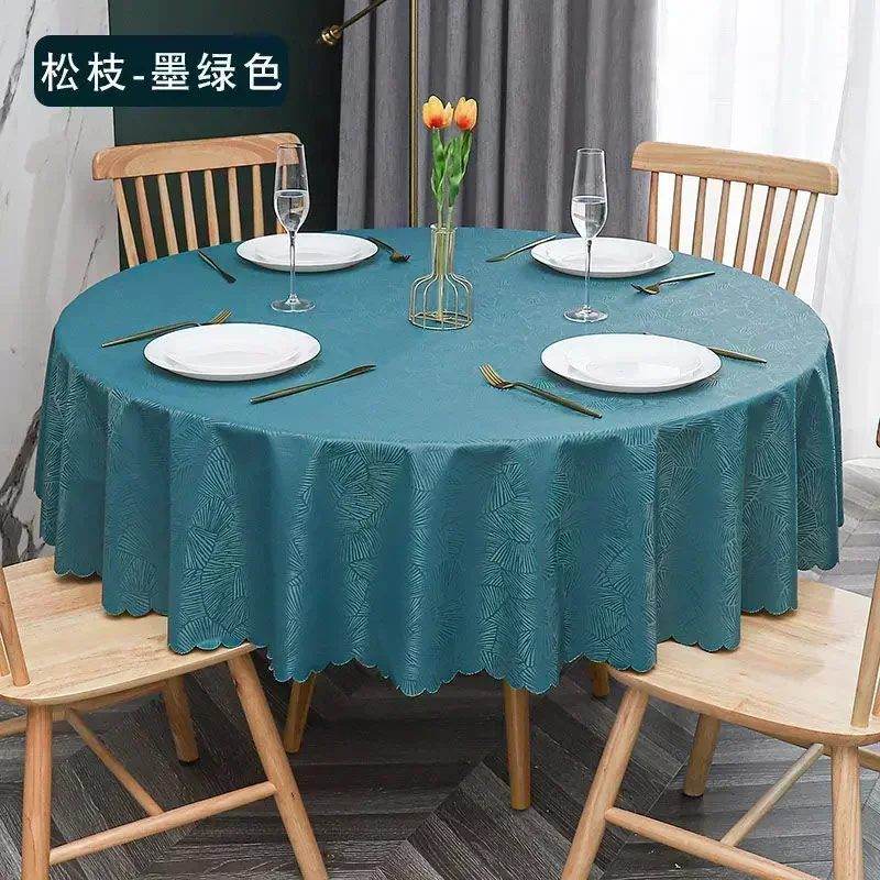 

Waterproof, oil-proof, wash-free and burn-proof PVC Hotel Round tabletop decoration ins table cloth skyblue