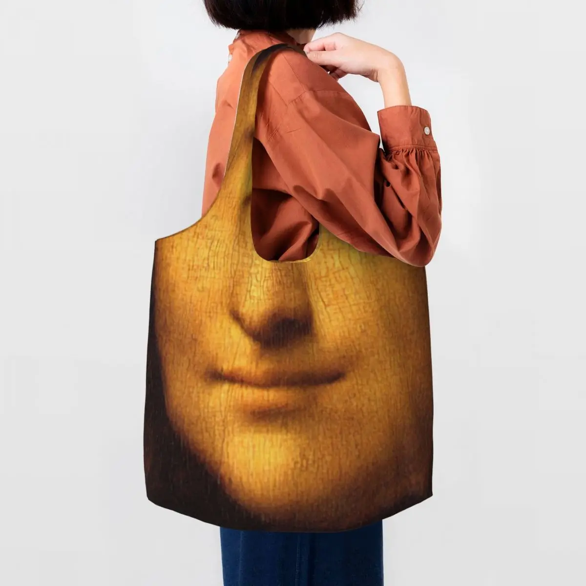 Sacs fourre-tout d'épicerie en polaire mystérieuse pour femmes, sac à main de grande capacité, Leonardo Da Occasion i, Mona Lisa Canvas Shopper, initié