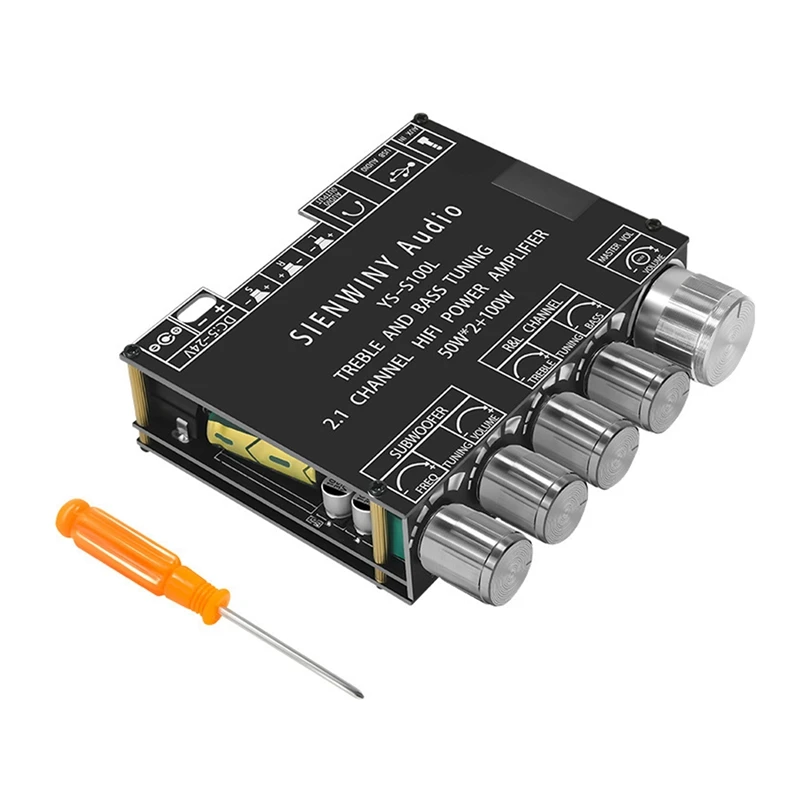 YS-S100L 블루투스 5.0 서브우퍼 앰프 보드, 2.1 채널 오디오 앰프 보드 모듈, 디지털 파워 앰프 보드