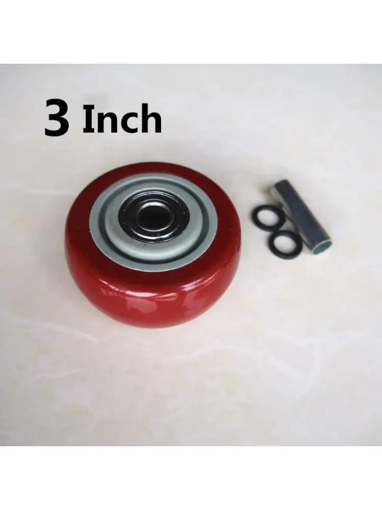 1 Pc Medium Sized 4 Inch Jujube Red Double Axle Caster Single Wheel Wear-Resistant Trolley Flat Car
