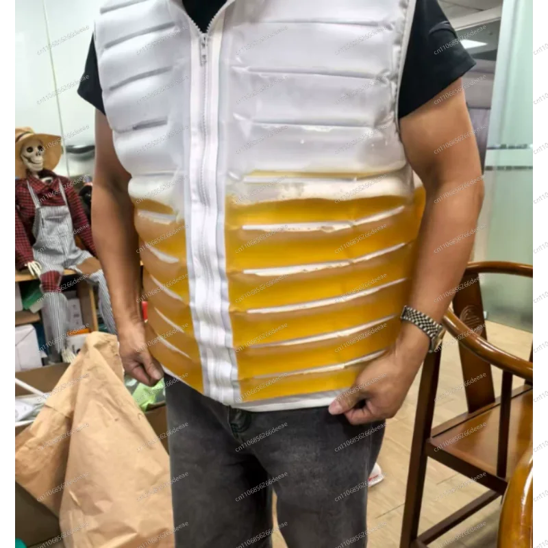 Veste à bière portable – Gilet transparent pour boire de la bière, de la tequila et pour les fêtes, marche mains libres