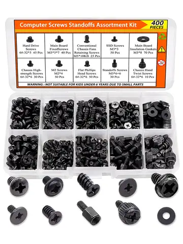 400PCS Computer Screws Motherboard Standoffs Screws PC Screws Laptop Screws PC Case Screws Fan Screws SSD Screws for HDD Hard