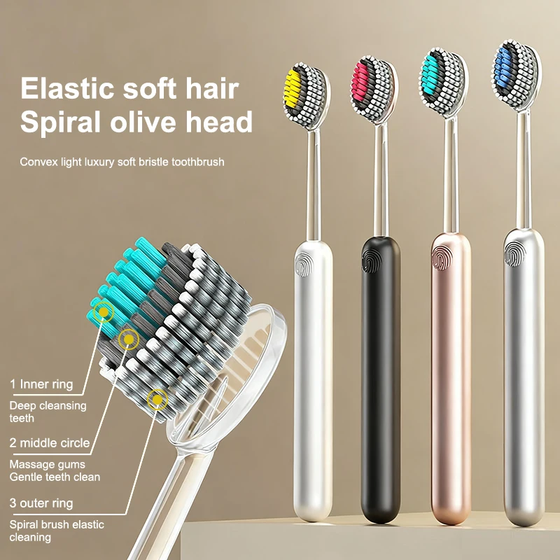 2 Pcs Whole Mouth Clean Toothbrush Ultra-Fine Soft Hard Bristle Toothbrush For Adults Excellent Cleaning Effect Whitening Teeth