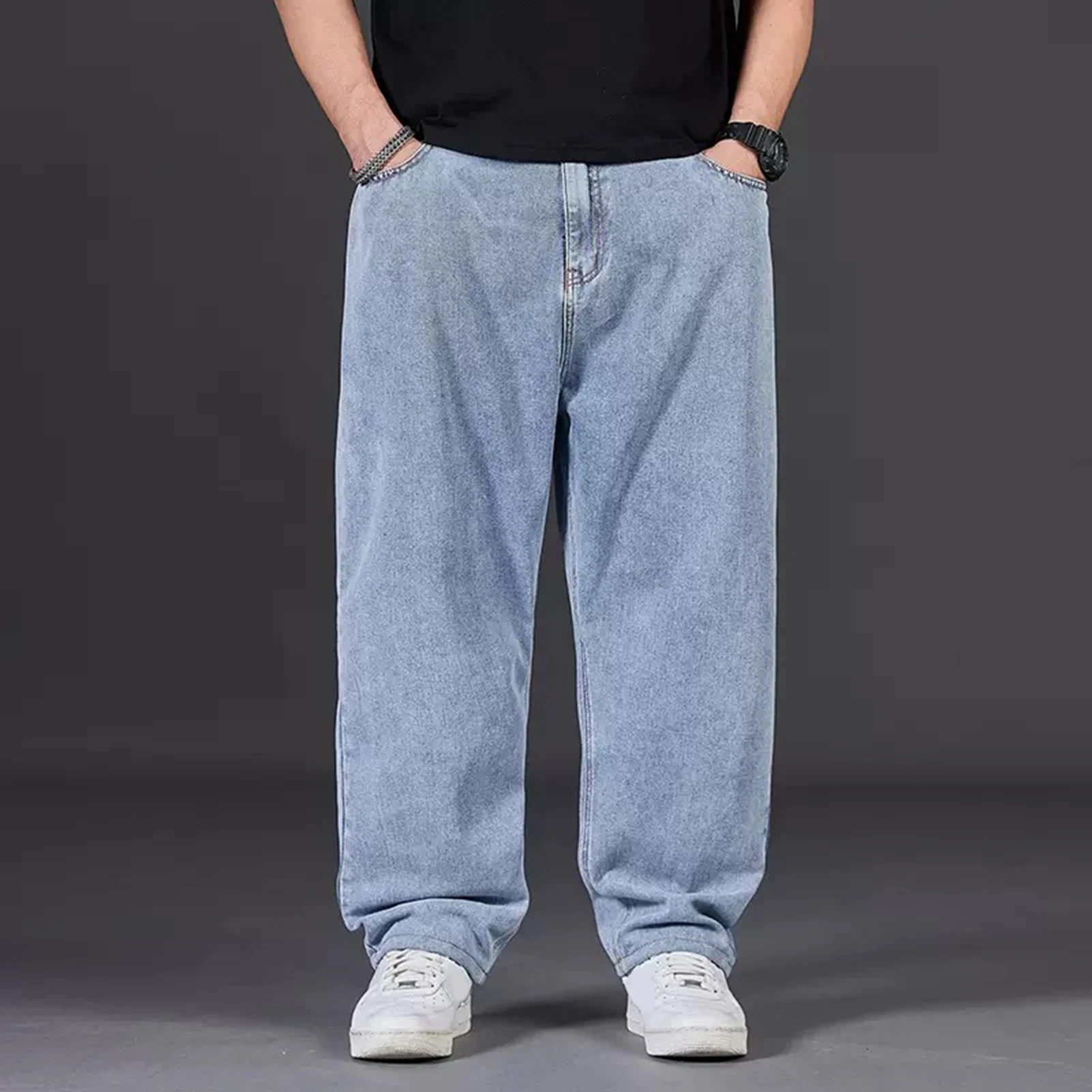 

Work pants for men's Denim Baggy summer new Korean style pants Pants Men's loose-fitting multi-pocket overalls men's trousers
