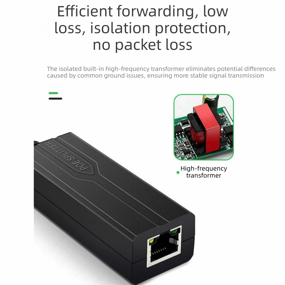 

100Mbps1000Mbps Gigabit POE Splitter 48V To 5V 5V 2.4A 5V 3.5A Active PoE Splitter Strong Compatibility IEEE 802.3af Compliant