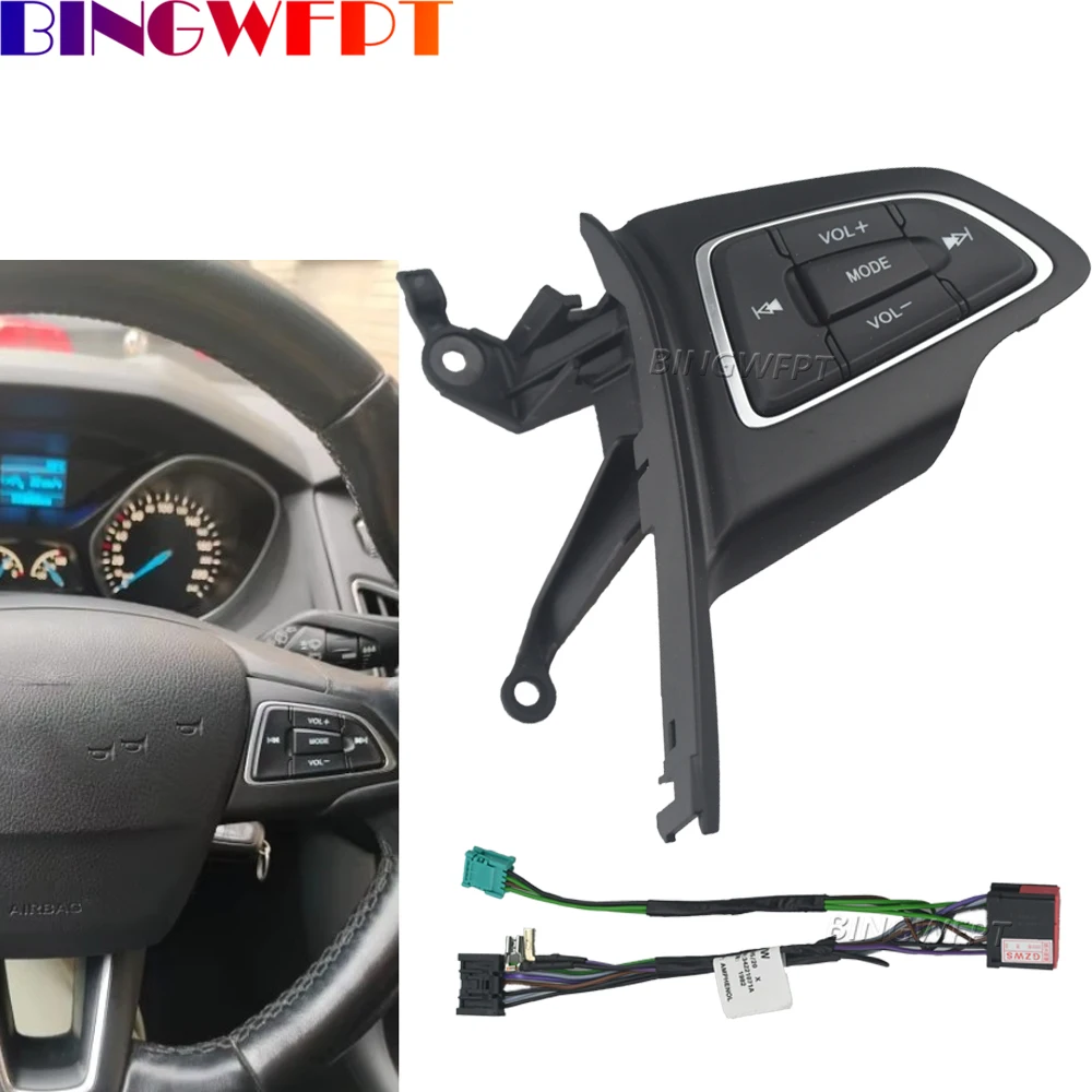 For Ford Focus MK3 2015-2017 Kuga 2017 Car Volume Music Adjust Control Switch High Quality Steering Wheel Button Right With Wire