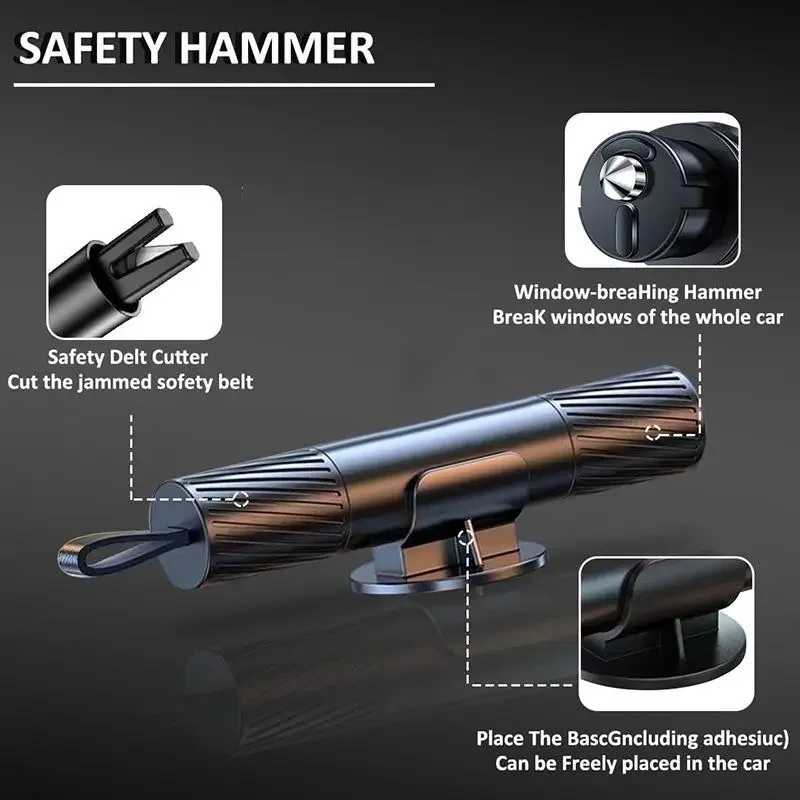 Car Safety Hammer High Hardness Tungsten Steel Emergency Glass Breaker Seat Belt Cutter Auto Rescue Ultimate Car Safety Tool