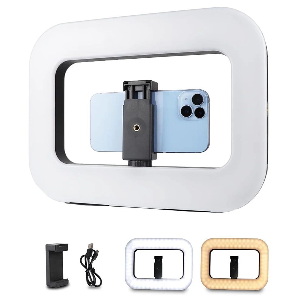 جهاز فيديو للهاتف الذكي مع مجموعة إضاءة سيلفي بحلقة محمولة خفيفة لتسجيل فيديو YouTube TikTok