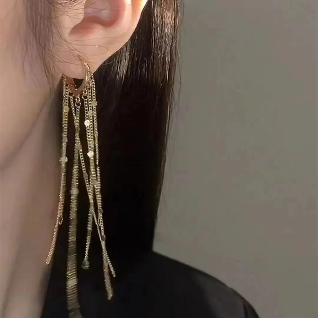 أقراط شرابة طويلة على شكل قطرة #2