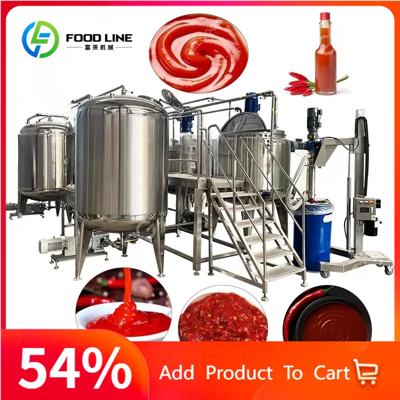 Automatic Chili Sambal Paste Processing Line Industrial Hot Pepper Sauce Cooking Mixing Equipment