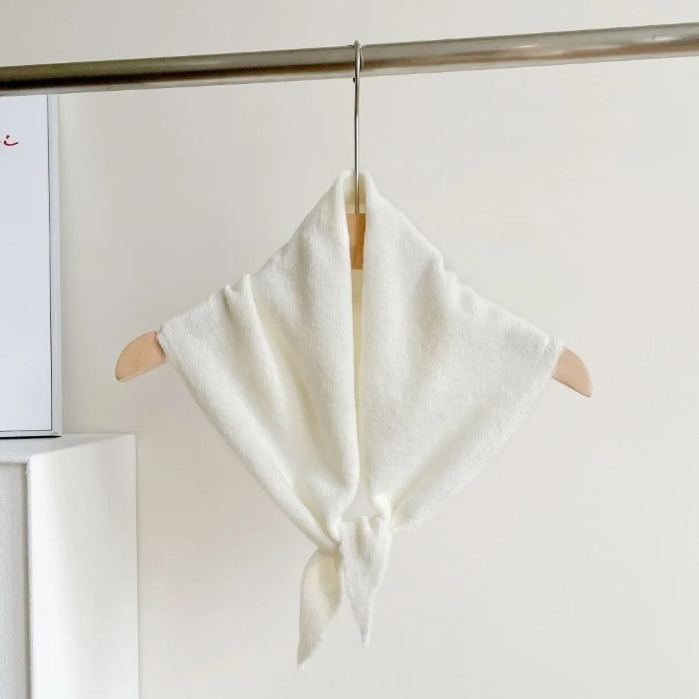 

Новый однотонный вязаный треугольный шарф, мягкая ветрозащитная шаль, холодостойкий многофункциональный искусственный воротник, подарок