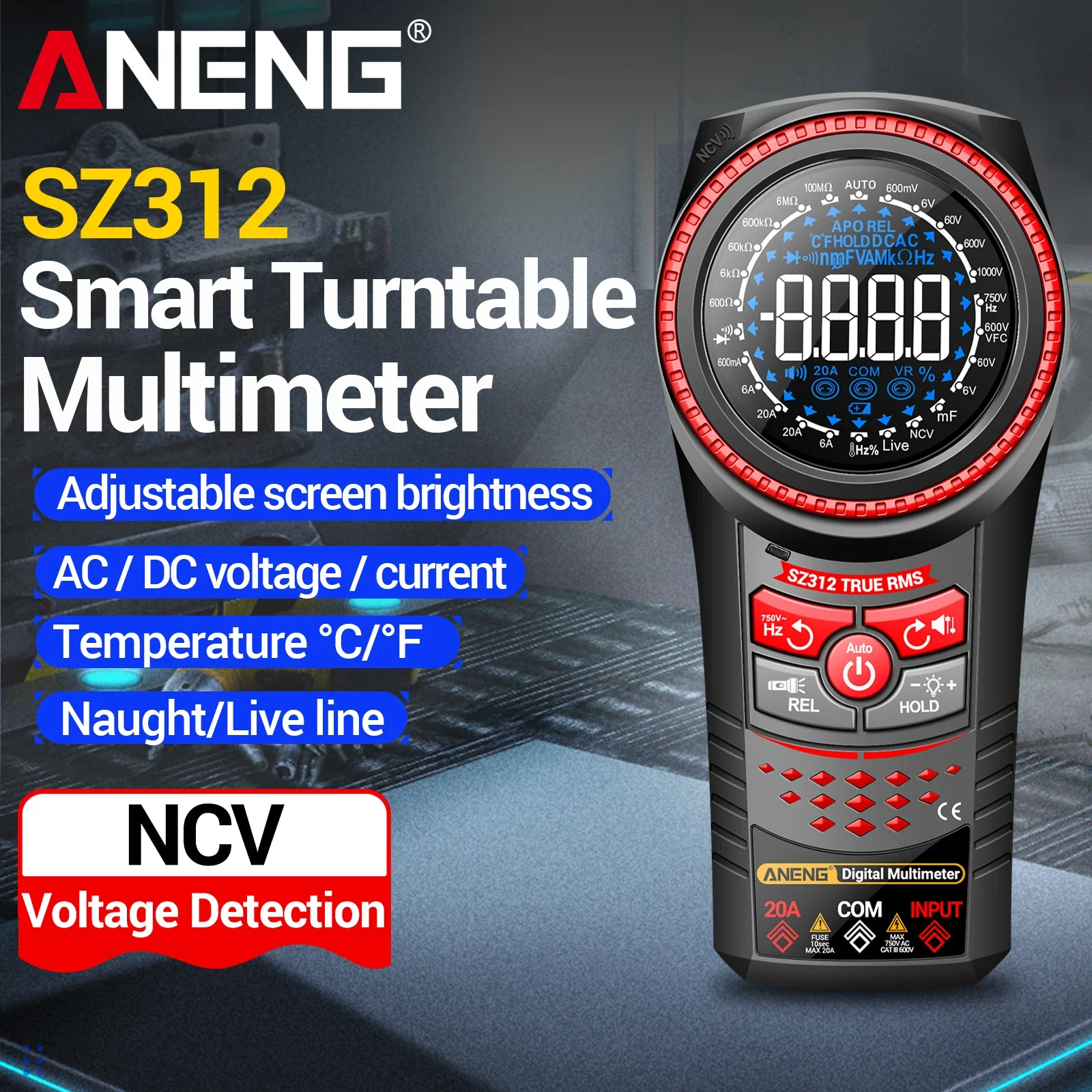

ANENG SZ312 6000 Digital Counting High Precision Multimeter Fully Automatic Range AC/DC Electrical Maintenance Professional Tool