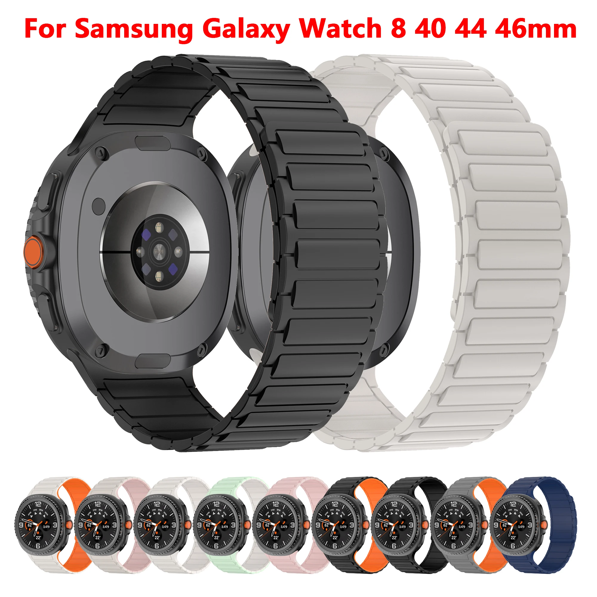 Silikon-Uhrenarmband für Samsung Galaxy Watch 8 40 44mm Armband Magnetisches Armband für Samsung Galaxy Watch 8 Classic 46mm