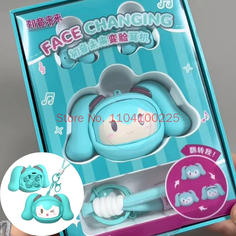 hatsune-miku-action-figure-face-changing-model-wireless-bluetooth-earbuds-air-conduction-clip-on-ear-not-in-ear-anime-toys-gifts