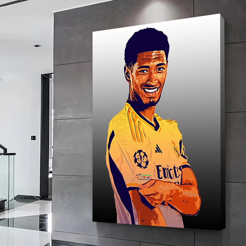 Jude Bellingham Soccer Player Poster Customizable Printed Canvas Painting Wall Art Gift for Room Ornaments Bedroom Decoration