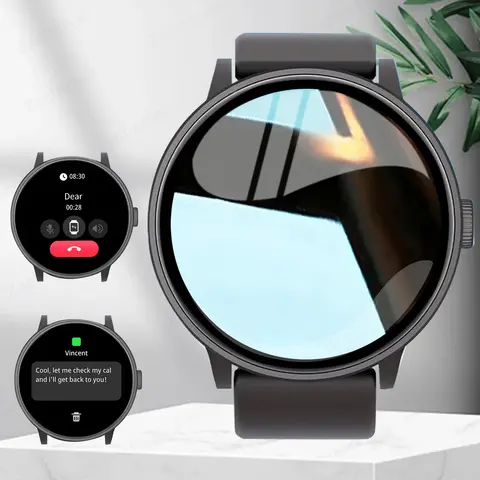 Montre intelligente avec fonction lampe de poche, appels sans fil, rappels de messages, adaptée aux téléphones Iphone et Android