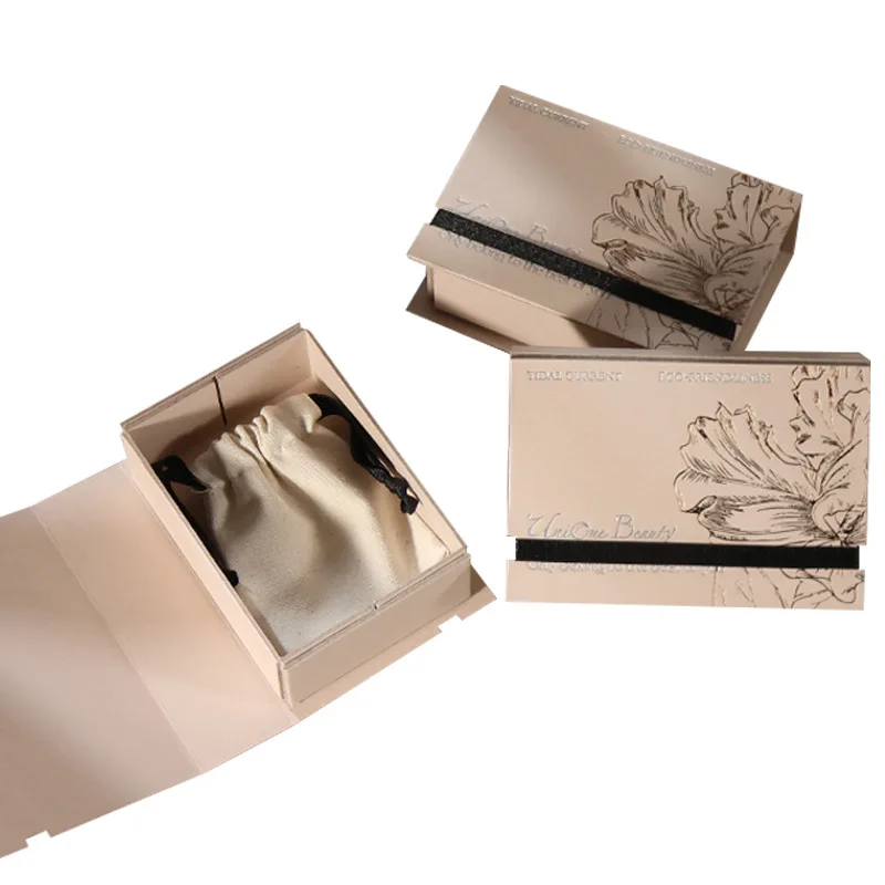 

Jewelry Gift Box Craft Paper Stamping Printed Flip Cover Book Shaped Organizer Case for Necklace Earrings Jewelry Package Holder