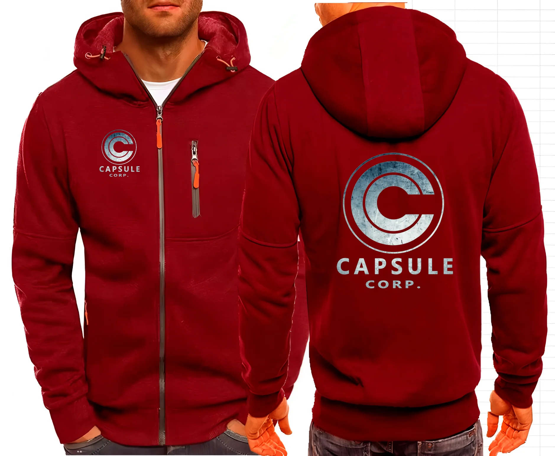Anime Capsule Corp Super Goku Uomo Giacche Felpe con cappuccio Cappotti Felpe con zip casual Giacca maschile Felpa con cappuccio Hip-Hop da uomo Cappotto casual